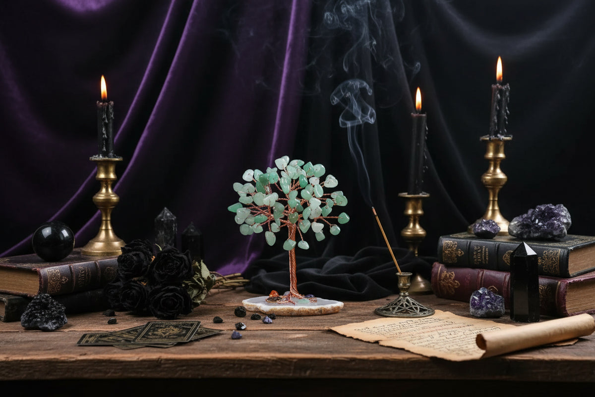 Crystal Gemstone Tree - Sorceress Sanctuary Aquamarine Gravel-Red agate gravel-Green East Mausoleum Gravel-Powder Crystal gravel-Fluorite crushed stone