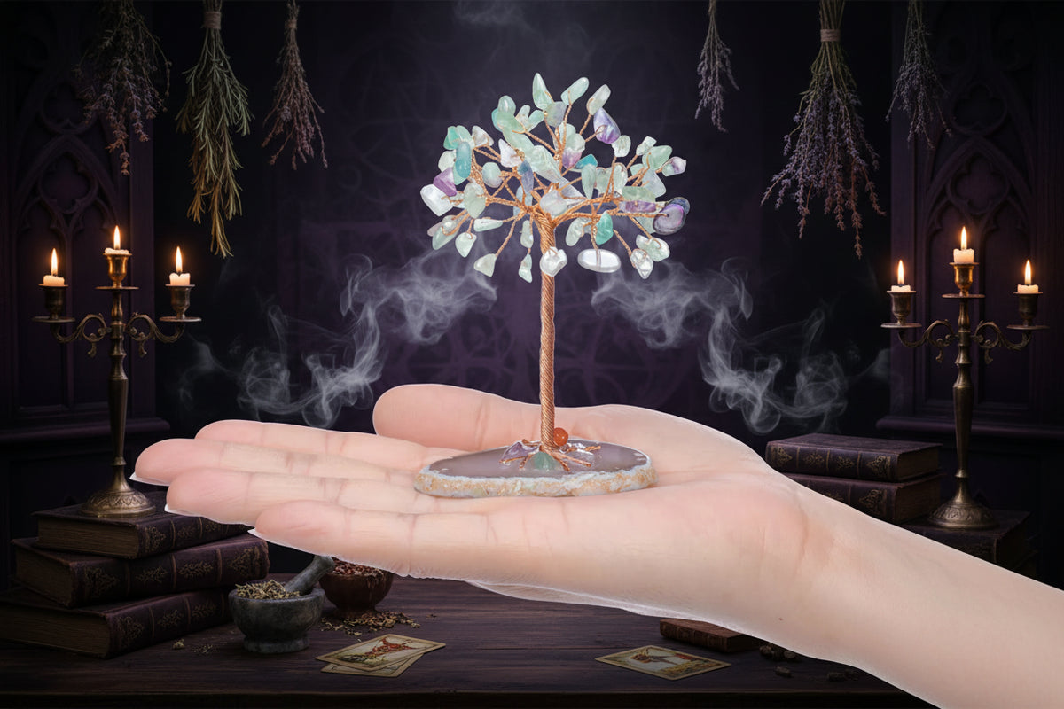 Crystal Gemstone Tree - Sorceress Sanctuary Aquamarine Gravel-Red agate gravel-Green East Mausoleum Gravel-Powder Crystal gravel-Fluorite crushed stone