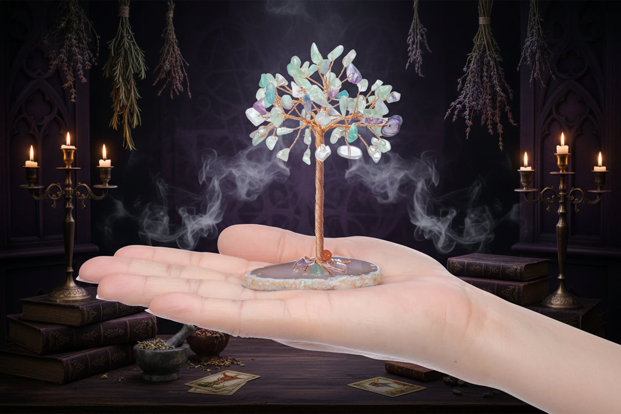 Crystal Gemstone Tree - Sorceress Sanctuary Aquamarine Gravel-Red agate gravel-Green East Mausoleum Gravel-Powder Crystal gravel-Fluorite crushed stone