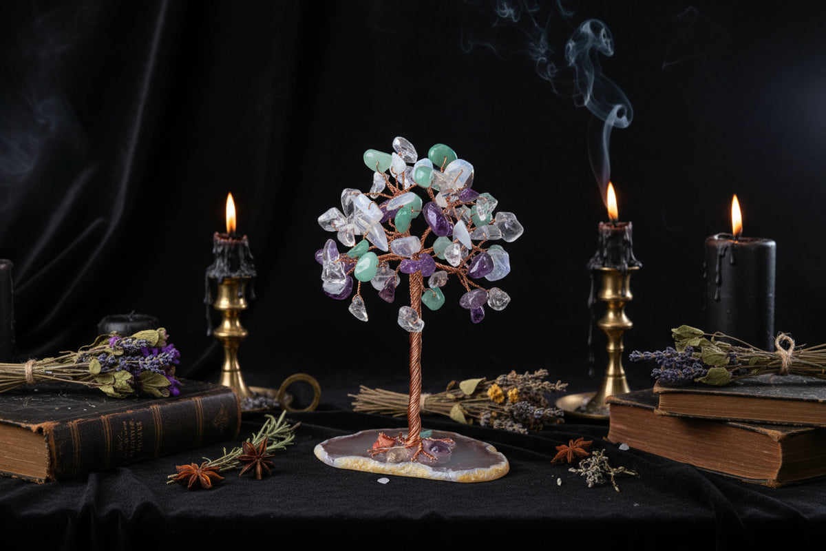 Crystal Gemstone Tree - Sorceress Sanctuary Aquamarine Gravel-Red agate gravel-Green East Mausoleum Gravel-Powder Crystal gravel-Fluorite crushed stone