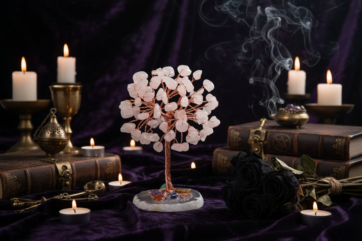 Crystal Gemstone Tree - Sorceress Sanctuary Aquamarine Gravel-Red agate gravel-Green East Mausoleum Gravel-Powder Crystal gravel-Fluorite crushed stone