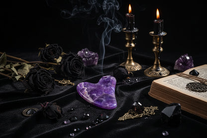 Crystal Gua Sha - Sorceress Sanctuary Amethyst Heart-Tiger's Eye Heart-White Crystal Heart-Powder Crystal Heart-Protein Heart
