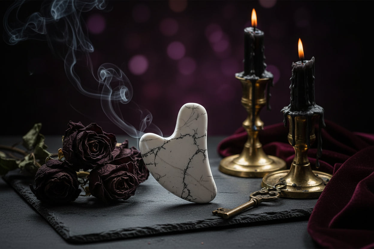 Crystal Gua Sha - Sorceress Sanctuary Amethyst Heart-Tiger's Eye Heart-White Crystal Heart-Powder Crystal Heart-Protein Heart