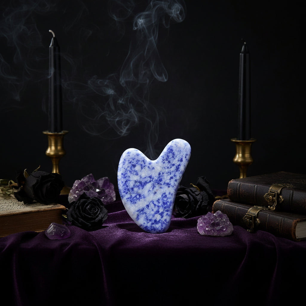 Crystal Gua Sha - Sorceress Sanctuary Amethyst Heart-Tiger's Eye Heart-White Crystal Heart-Powder Crystal Heart-Protein Heart
