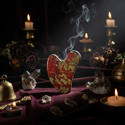 Crystal Gua Sha - Sorceress Sanctuary Amethyst Heart-Tiger's Eye Heart-White Crystal Heart-Powder Crystal Heart-Protein Heart