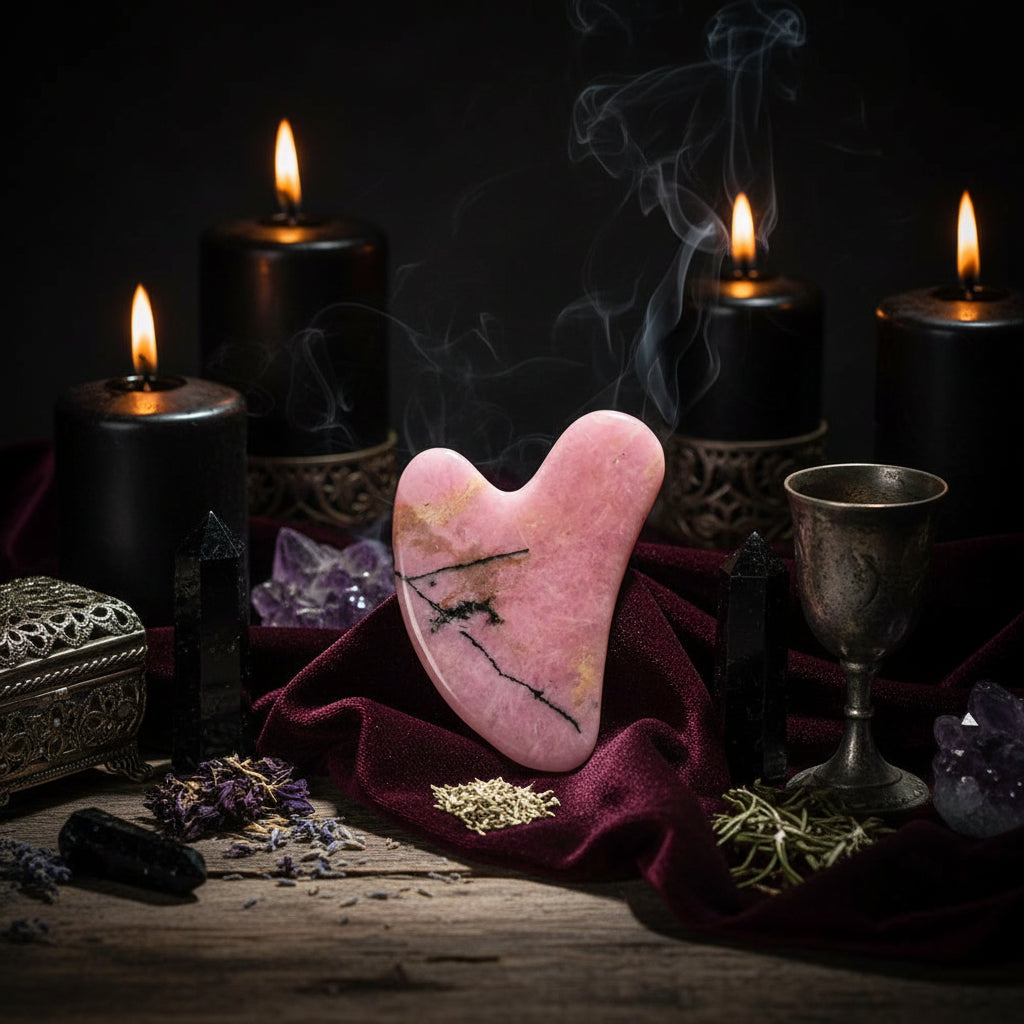 Crystal Gua Sha - Sorceress Sanctuary Amethyst Heart-Tiger's Eye Heart-White Crystal Heart-Powder Crystal Heart-Protein Heart