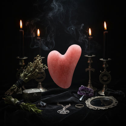 Crystal Gua Sha - Sorceress Sanctuary Amethyst Heart-Tiger's Eye Heart-White Crystal Heart-Powder Crystal Heart-Protein Heart