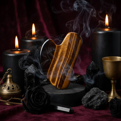 Crystal Gua Sha - Sorceress Sanctuary Amethyst Heart-Tiger's Eye Heart-White Crystal Heart-Powder Crystal Heart-Protein Heart