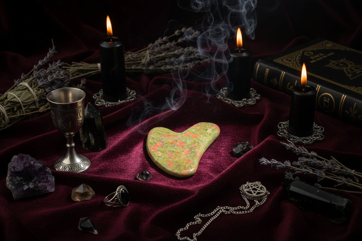 Crystal Gua Sha - Sorceress Sanctuary Amethyst Heart-Tiger's Eye Heart-White Crystal Heart-Powder Crystal Heart-Protein Heart