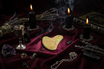 Crystal Gua Sha - Sorceress Sanctuary Amethyst Heart-Tiger's Eye Heart-White Crystal Heart-Powder Crystal Heart-Protein Heart