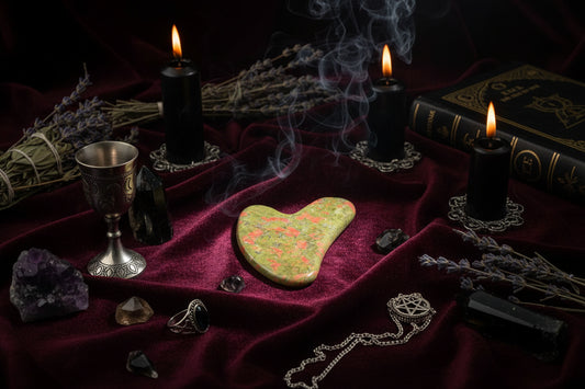 Crystal Gua Sha - Sorceress Sanctuary Amethyst Heart-Tiger's Eye Heart-White Crystal Heart-Powder Crystal Heart-Protein Heart