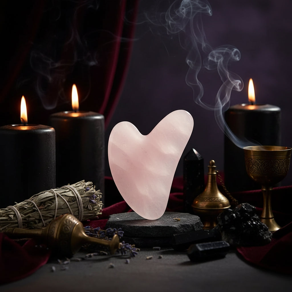 Crystal Gua Sha - Sorceress Sanctuary Amethyst Heart-Tiger's Eye Heart-White Crystal Heart-Powder Crystal Heart-Protein Heart