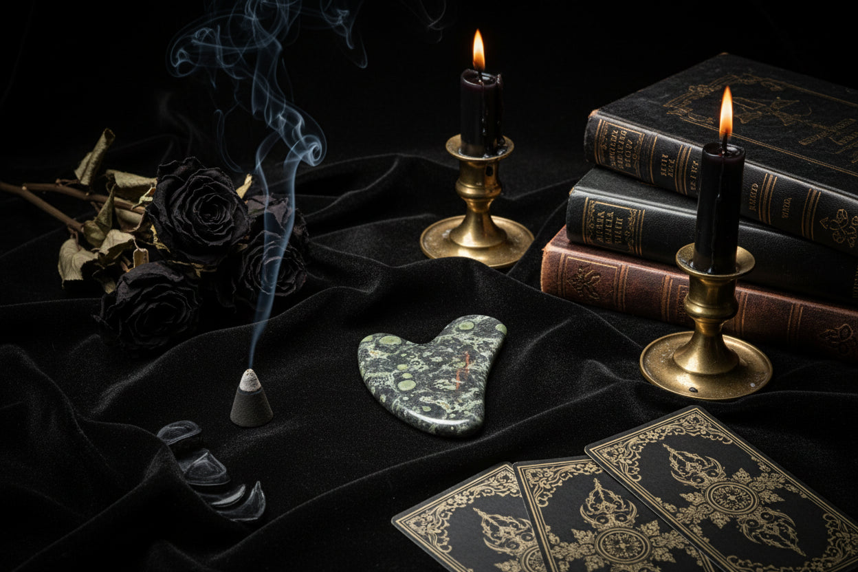 Crystal Gua Sha - Sorceress Sanctuary Amethyst Heart-Tiger's Eye Heart-White Crystal Heart-Powder Crystal Heart-Protein Heart