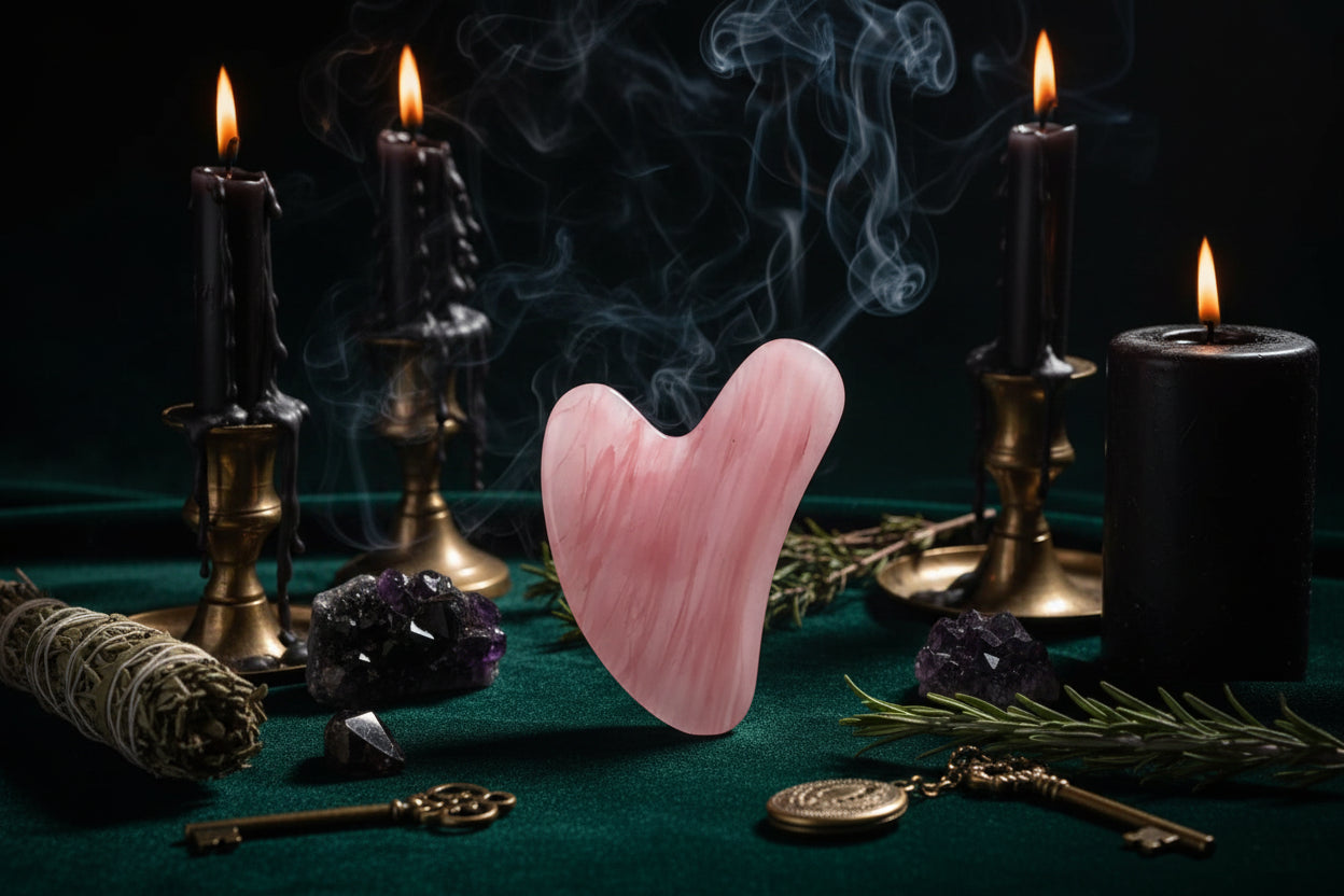 Crystal Gua Sha - Sorceress Sanctuary Amethyst Heart-Tiger's Eye Heart-White Crystal Heart-Powder Crystal Heart-Protein Heart