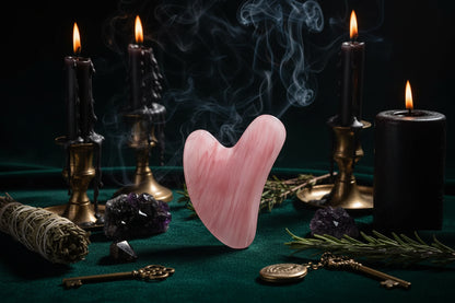 Crystal Gua Sha - Sorceress Sanctuary Amethyst Heart-Tiger's Eye Heart-White Crystal Heart-Powder Crystal Heart-Protein Heart