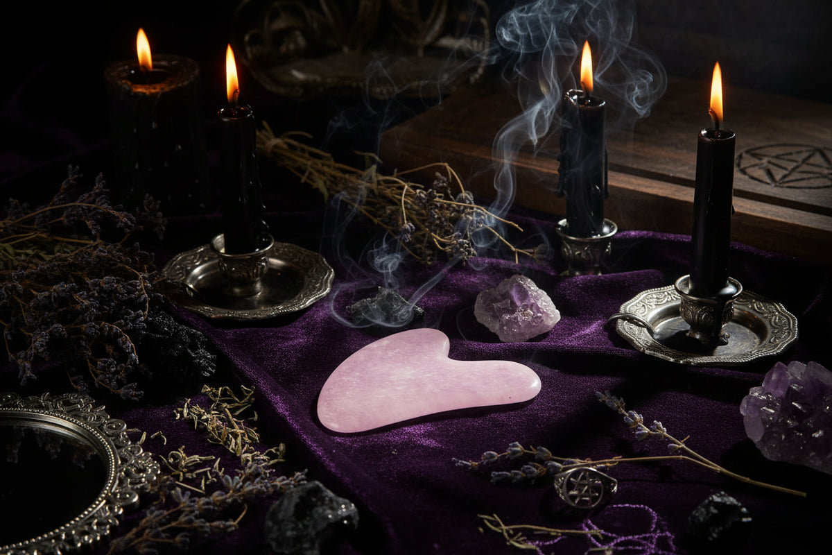 Crystal Gua Sha - Sorceress Sanctuary Amethyst Heart-Tiger's Eye Heart-White Crystal Heart-Powder Crystal Heart-Protein Heart