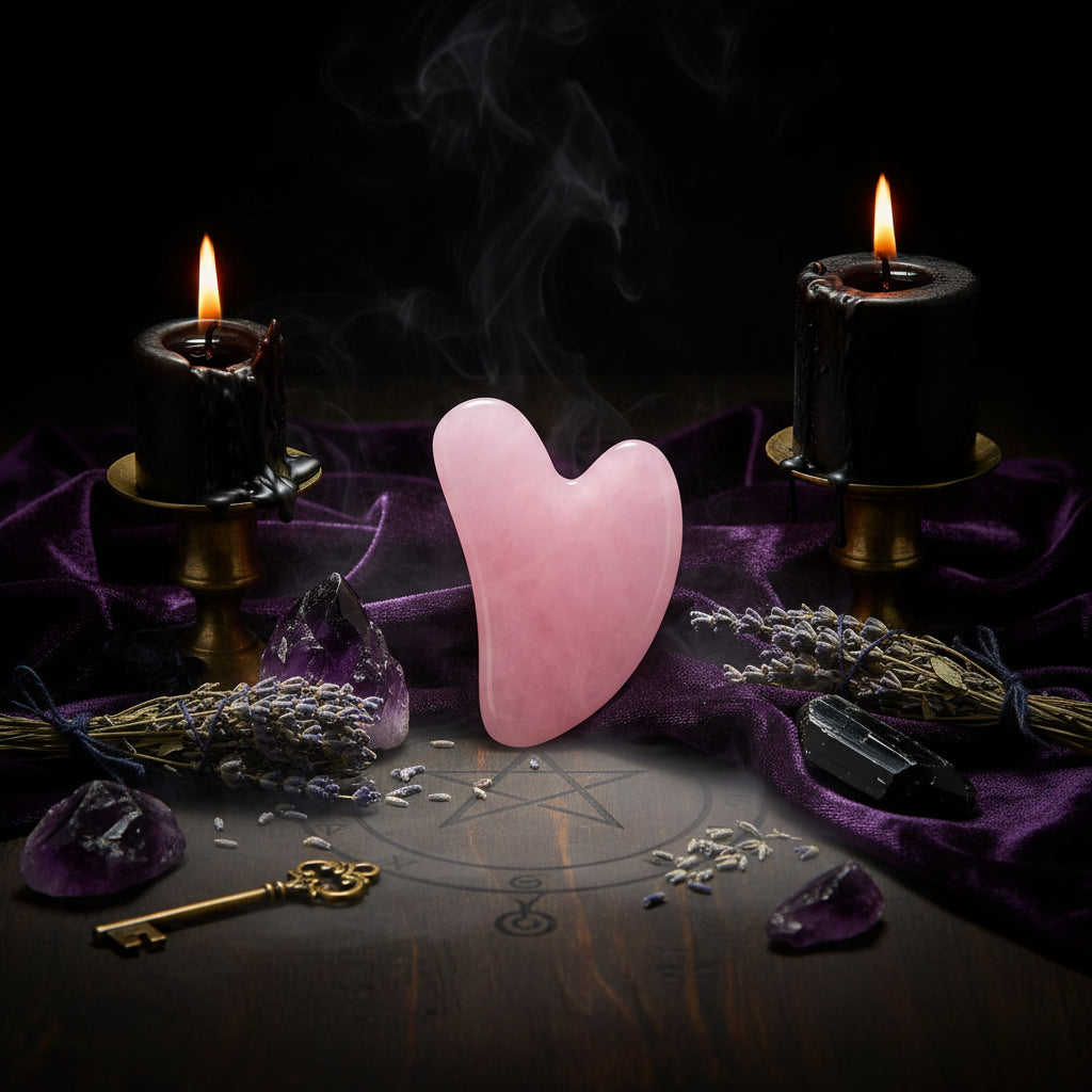 Crystal Gua Sha - Sorceress Sanctuary Amethyst Heart-Tiger's Eye Heart-White Crystal Heart-Powder Crystal Heart-Protein Heart