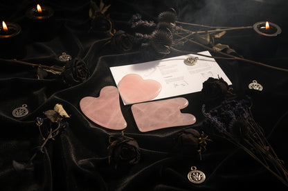 Crystal Gua Sha - Sorceress Sanctuary Amethyst Heart-Tiger's Eye Heart-White Crystal Heart-Powder Crystal Heart-Protein Heart