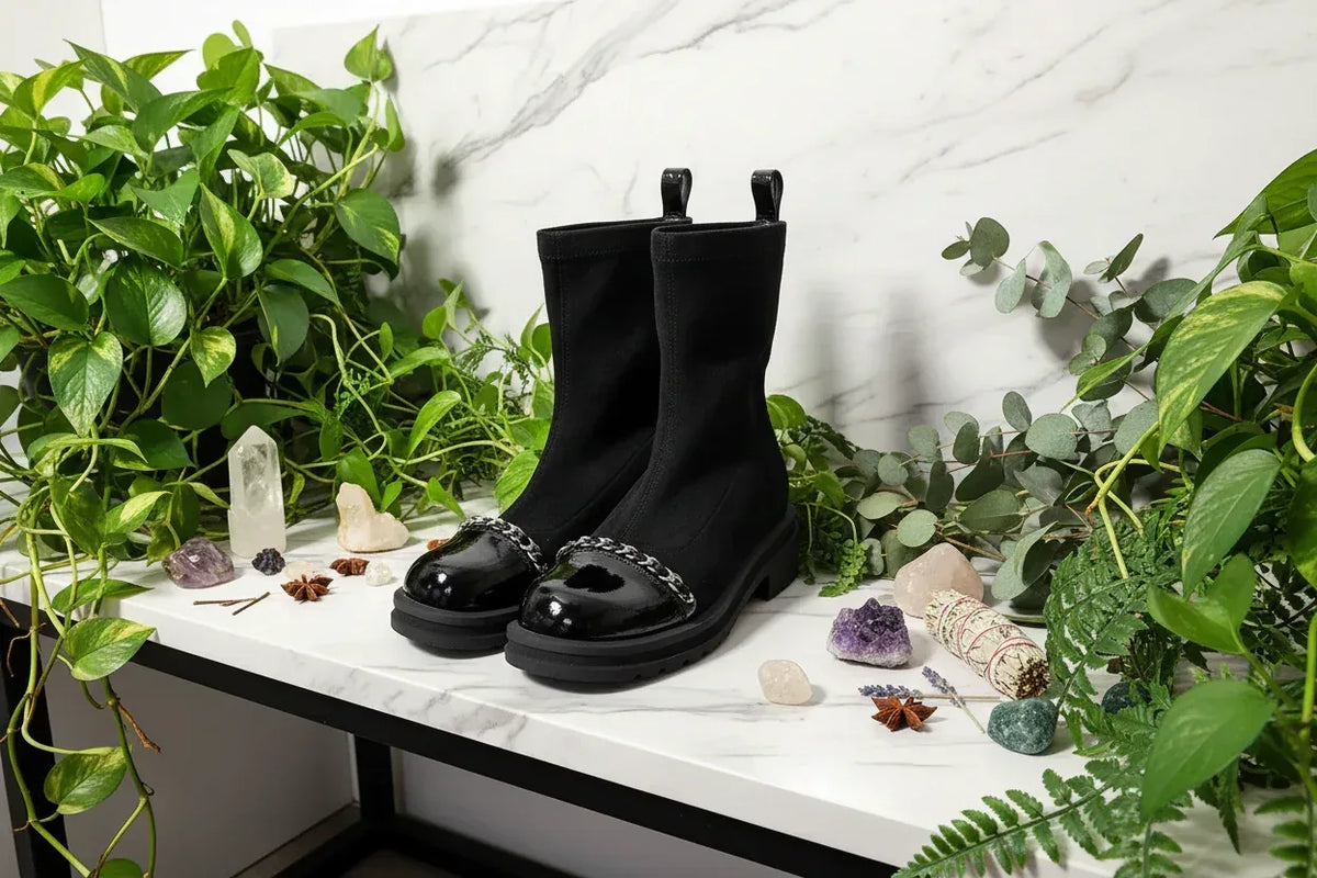 Crystal Heel Boots - Sorceress Sanctuary Black sheet / 34-Black sheet / 35-Black sheet / 36-Black sheet / 37-Black sheet / 38