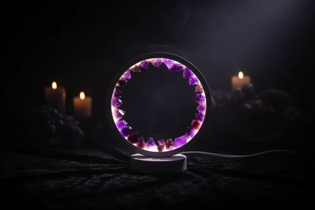 Crystal LED Lamp - Sorceress Sanctuary Amethyst Cold Light-Deep Amethyst Cold Light-Deep Amethyst Warm Light-Amethyst Warm Light-Blue Fluorite Cold Light