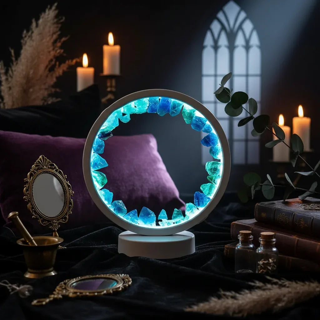 Crystal LED Lamp - Sorceress Sanctuary Amethyst Cold Light-Deep Amethyst Cold Light-Deep Amethyst Warm Light-Amethyst Warm Light-Blue Fluorite Cold Light