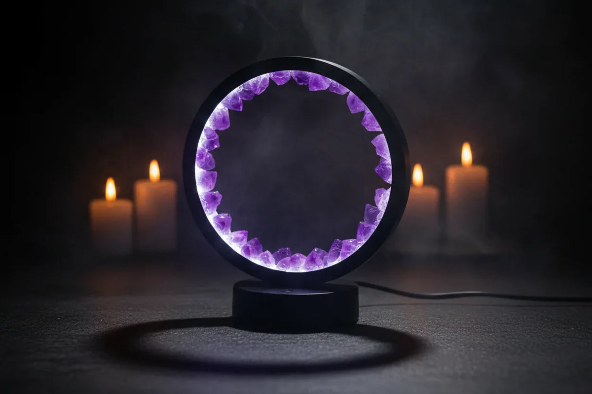 Crystal LED Lamp - Sorceress Sanctuary Amethyst Cold Light-Deep Amethyst Cold Light-Deep Amethyst Warm Light-Amethyst Warm Light-Blue Fluorite Cold Light