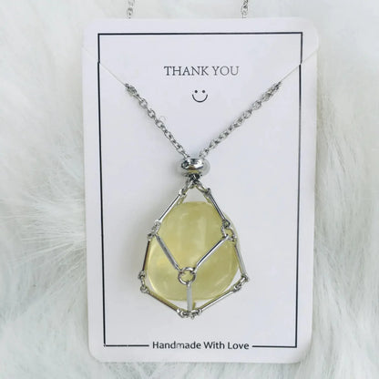 Crystal Necklace - Sorceress Sanctuary Platinum Silver-Citrine-Platinum Silver-Tiger Eye-Platinum Silver-Redstone-White Gold Silver-Blue-Platinum Silver-Net 1