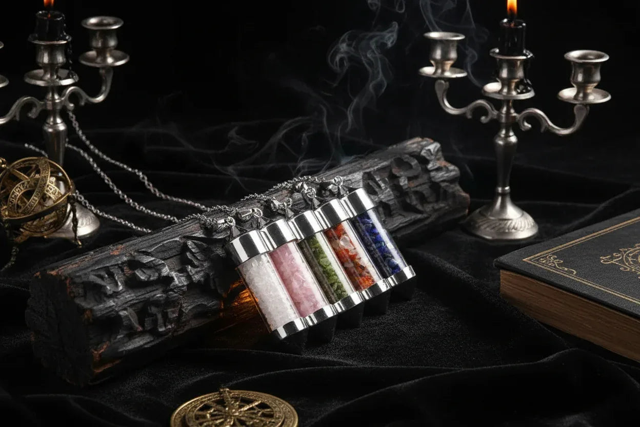 Crystal Pendulum - Sorceress Sanctuary Chakela-Amethyst-Fandongling-Fluorite-Tigereye