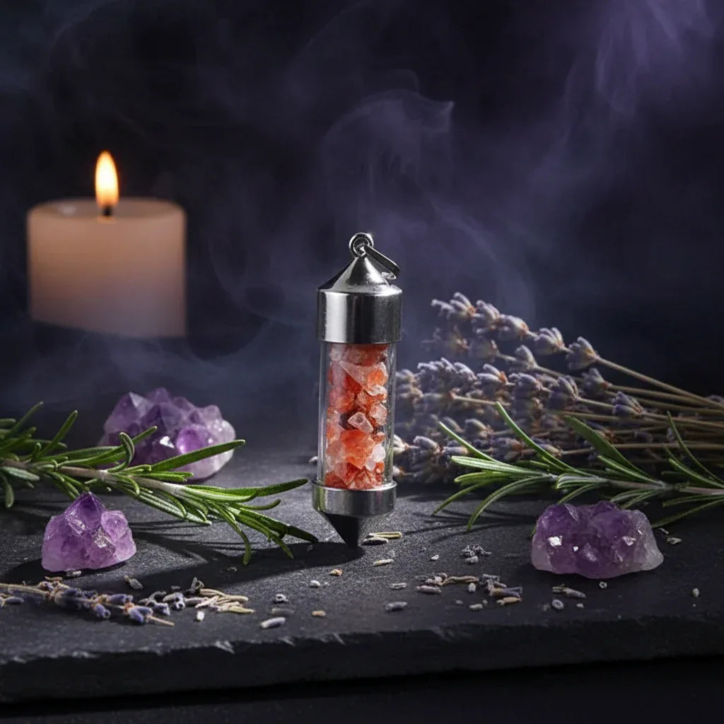 Crystal Pendulum - Sorceress Sanctuary Chakela-Amethyst-Fandongling-Fluorite-Tigereye