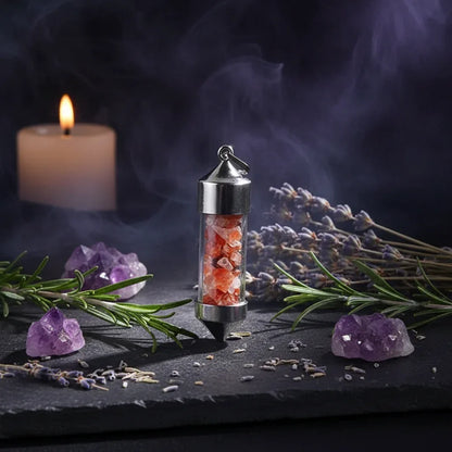 Crystal Pendulum - Sorceress Sanctuary Chakela-Amethyst-Fandongling-Fluorite-Tigereye