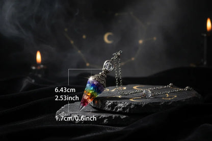 Crystal Pendulum - Sorceress Sanctuary Olive green-Lemon Pink Crystal-Tiger Eye-Lemon Crystal-Lapis