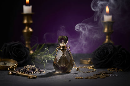 Crystal Perfume Necklace - Sorceress Sanctuary Amethyst Plaid / Pure Natural-White Crystal Plaid / Pure Natural-Green fluorite lattice / Pure Natural-Pink crystal lattice / Pure Natural-Tiger crystal lattice / Pure Natural