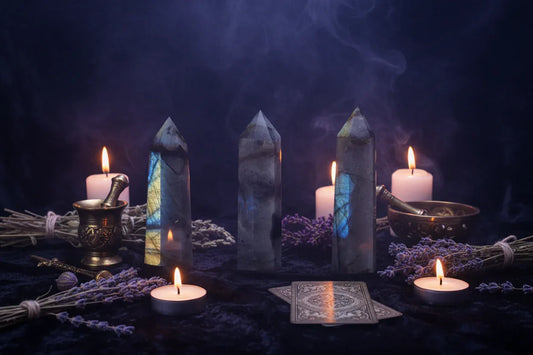 Crystal Pillars - Sorceress Sanctuary Obsidian / Standard-Dream Amethyst / Standard-Labradorite / Standard-Green Fluorite / Standard-Colorful Fluorite / Standard