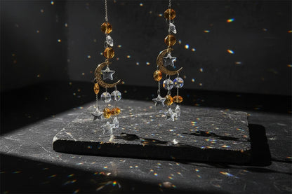 Crystal Suncatcher - Sorceress Sanctuary Golden Moon-Silvery Moon