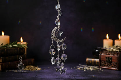 Crystal Suncatcher - Sorceress Sanctuary Golden Moon-Silvery Moon