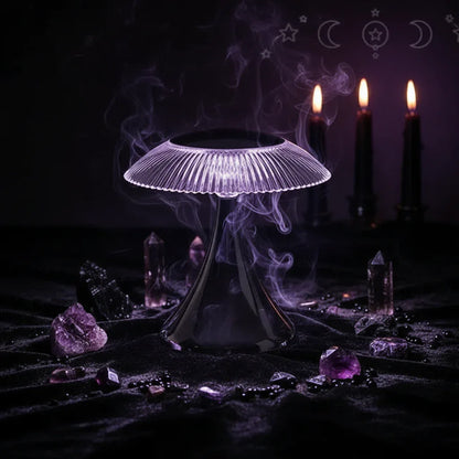 Crystal Touch Lamp - Sorceress Sanctuary Black-Golden-Silvery-Wood Grain-White