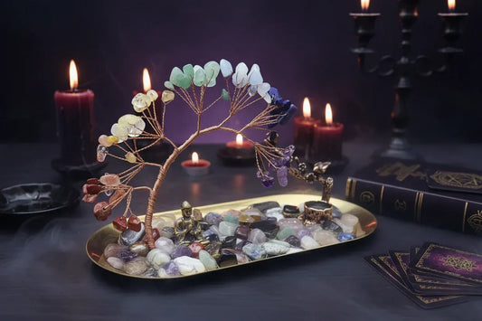Crystal Tree Incense Holder - Sorceress Sanctuary Wukong / Golden Oval Disc-Plum tree stump / Golden Oval Disc-Plum tree stump / Silver Oval Disc-Wukong / Silver Oval Disc-Buddha Gourd / Silver Oval Disc