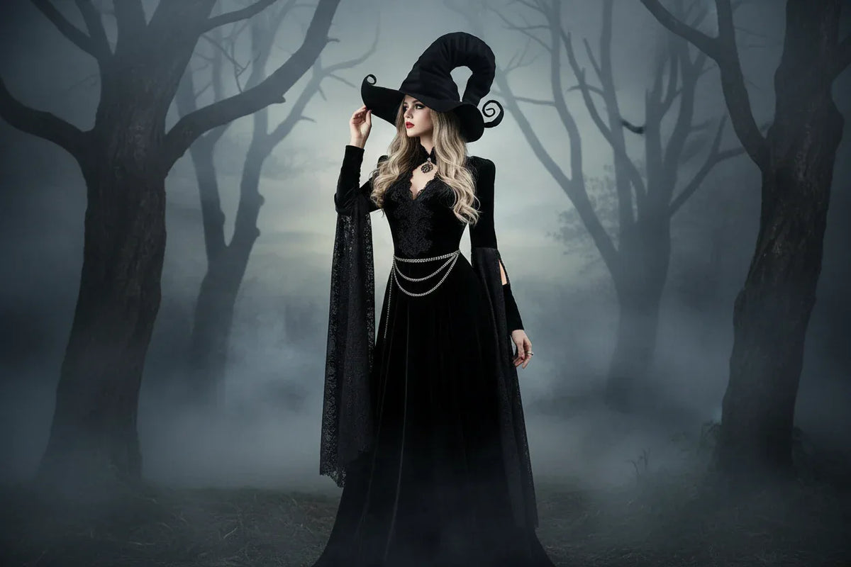 Curled Witch Hat - Sorceress Sanctuary Black / 40*35cm