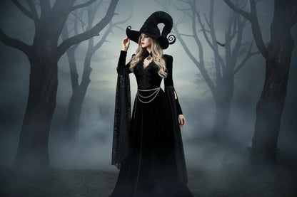 Curled Witch Hat - Sorceress Sanctuary Black / 40*35cm