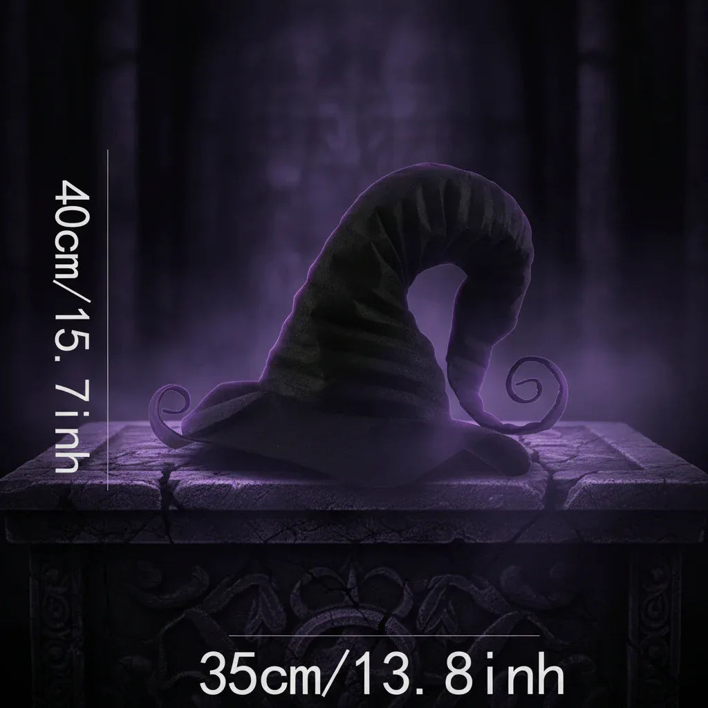 Curled Witch Hat - Sorceress Sanctuary Black / 40*35cm
