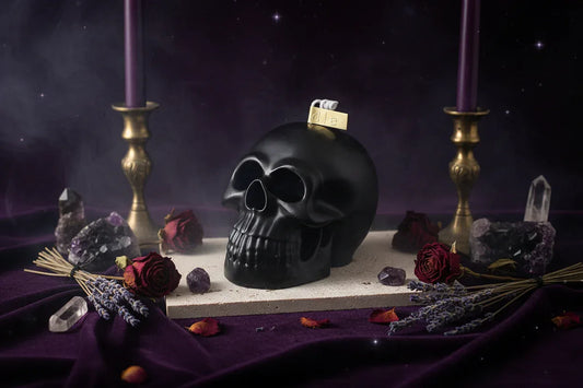 Cursed Skull Candle - Sorceress Sanctuary Black-Pink-White-Brown