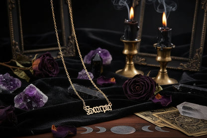 Cursive Zodiac Necklace - Sorceress Sanctuary Taurus-Pisces-Virgo-Capricorn-Aries