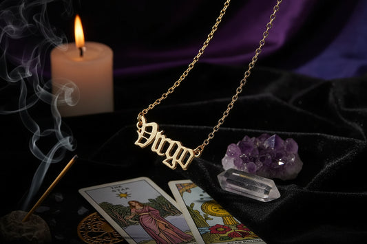 Cursive Zodiac Necklace - Sorceress Sanctuary Taurus-Pisces-Virgo-Capricorn-Aries