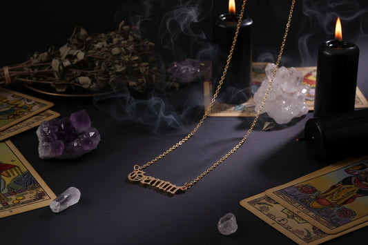 Cursive Zodiac Necklace - Sorceress Sanctuary Taurus-Pisces-Virgo-Capricorn-Aries
