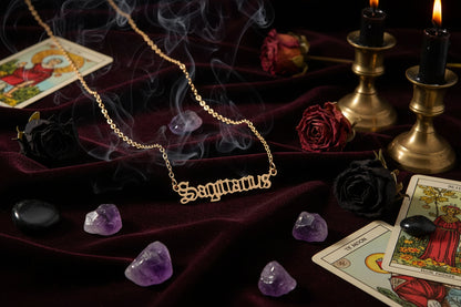 Cursive Zodiac Necklace - Sorceress Sanctuary Taurus-Pisces-Virgo-Capricorn-Aries