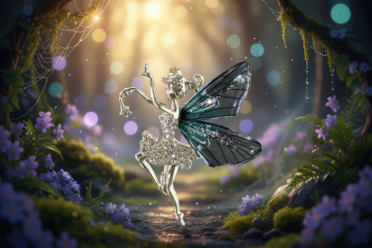 Dancing Fairy Brooch - Sorceress Sanctuary Blue-Green-Purple
