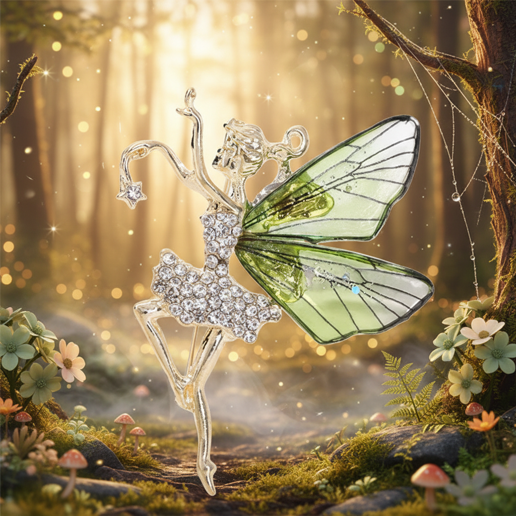 Dancing Fairy Brooch - Sorceress Sanctuary Blue-Green-Purple