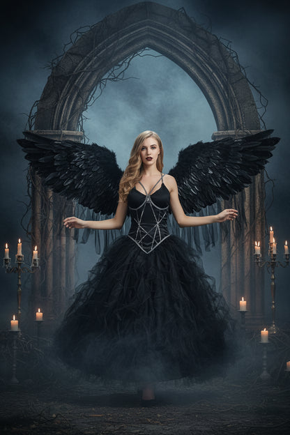Women's Halloween Vampire Dark Angel Costume Sorceress Sanctuary