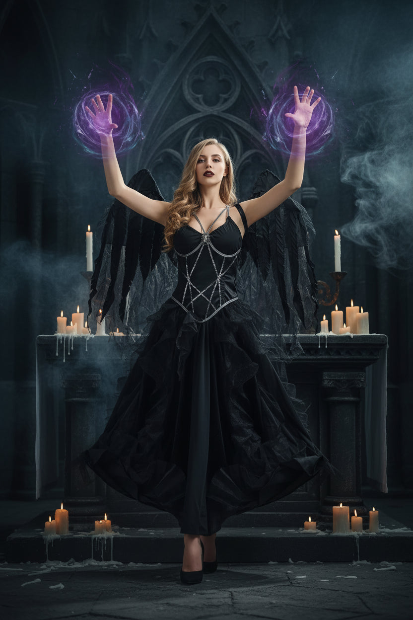 Women's Halloween Vampire Dark Angel Costume Sorceress Sanctuary