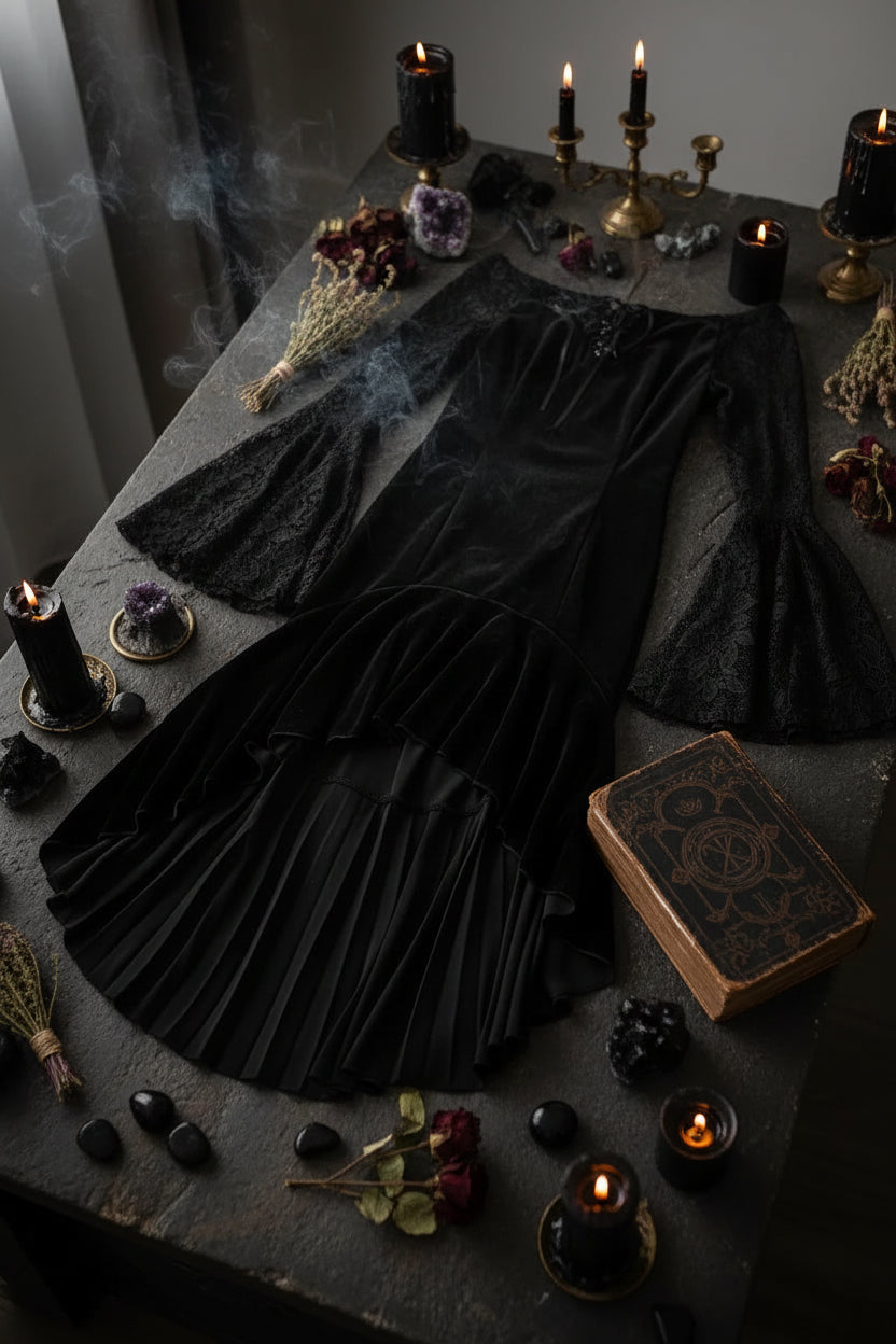 Dark Evening Dress - Sorceress Sanctuary Black / S-Black / M-Black / L